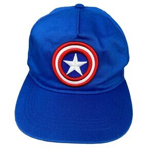 Marvel Captain America Hat Youth Blue Adjustable Snapback Embroidered Logo